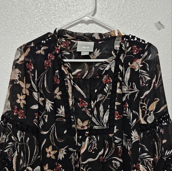 Anthropologie Maeve floral satin like feeling size sp - Picture 2 of 14